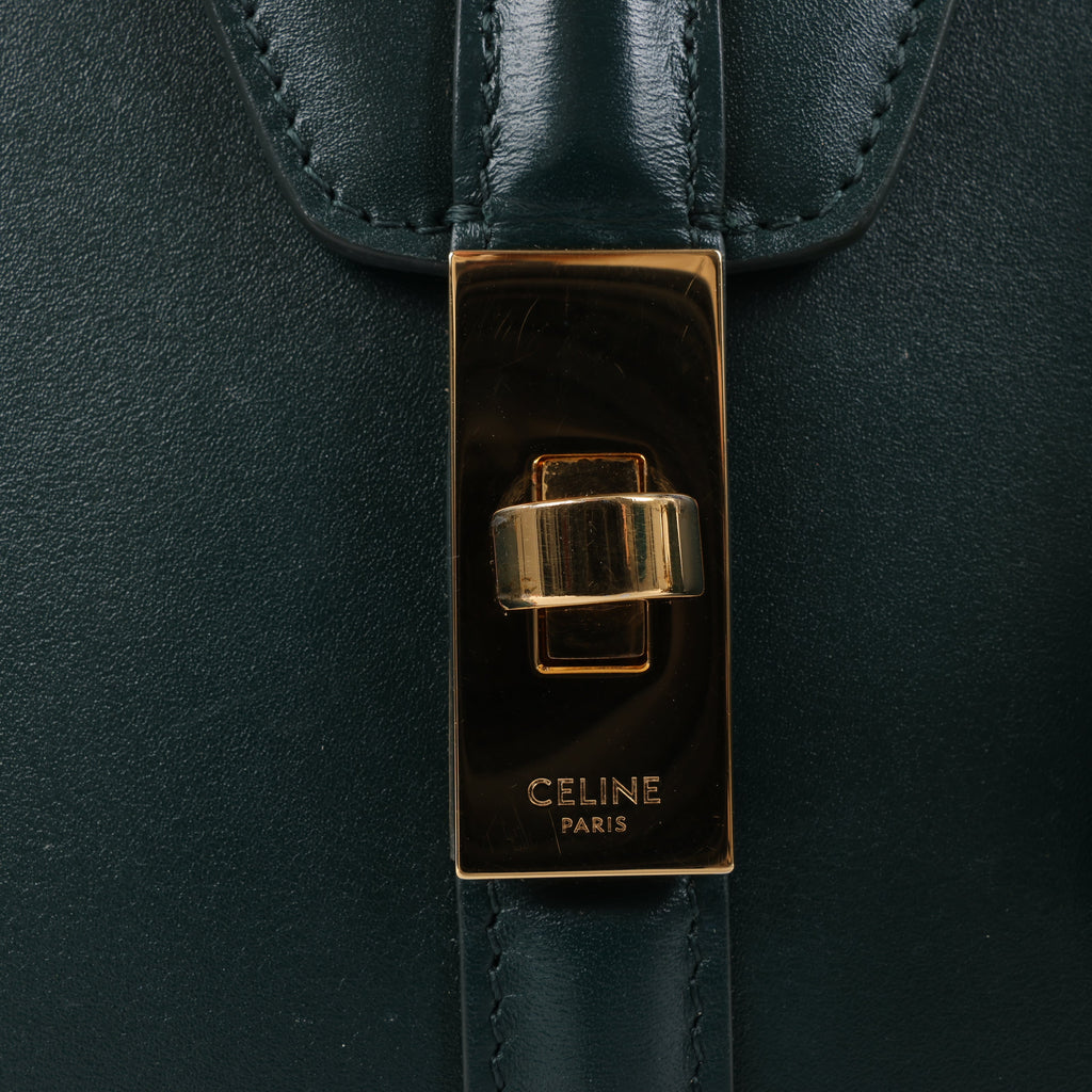 Celine Sac 16 Small Smooth Leather Handbag in Green