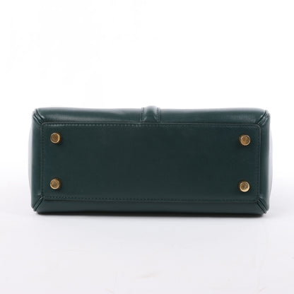 Celine Sac 16 Small Smooth Leather Handbag in Green