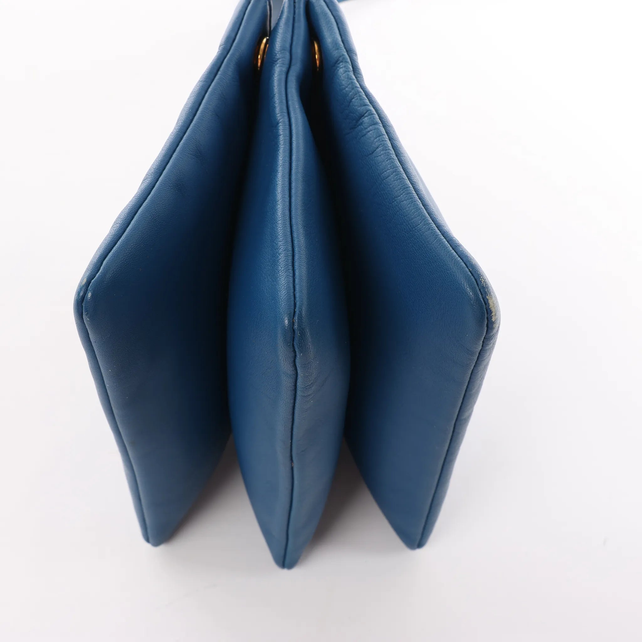 Celine Trio Small Leather Crossbody bag in Blue