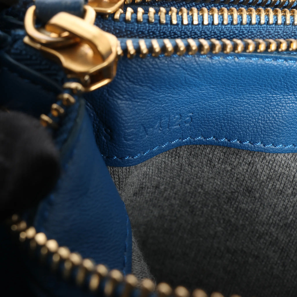 Celine Trio Small Leather Crossbody bag in Blue