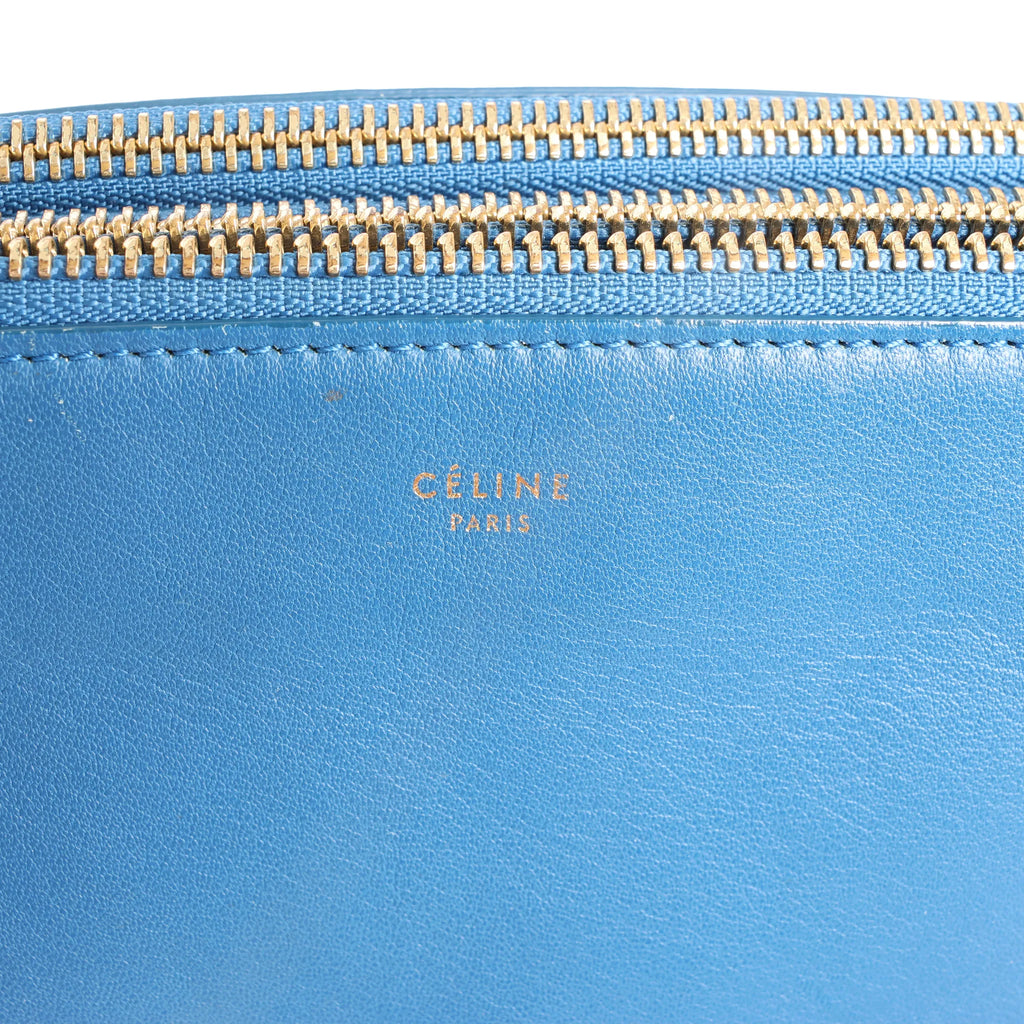 Celine Trio Small Leather Crossbody bag in Blue