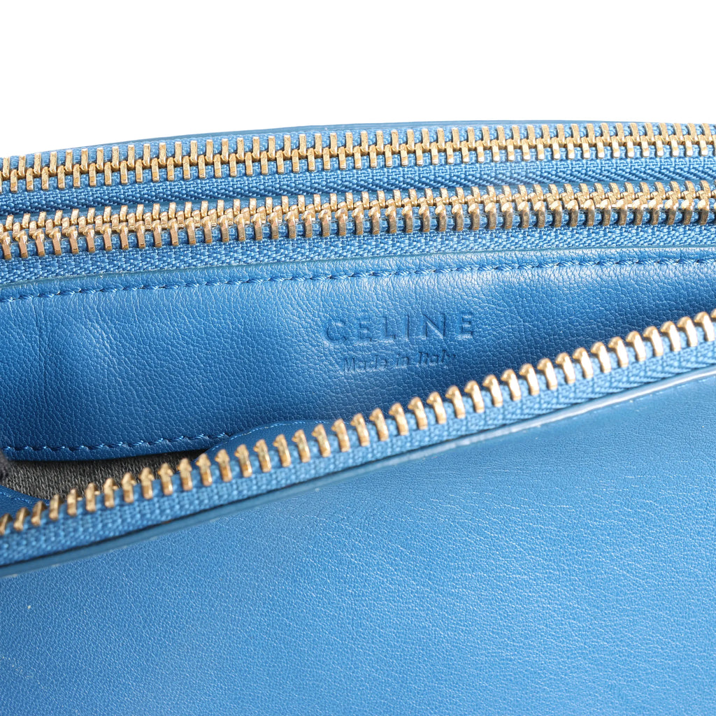 Celine Trio Small Leather Crossbody bag in Blue