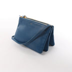 Celine Trio Small Leather Crossbody bag in Blue