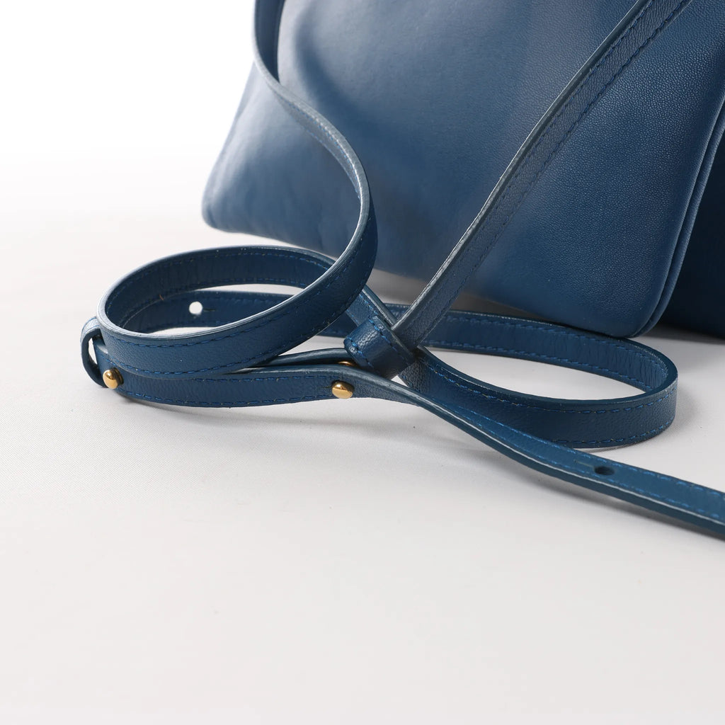 Celine Trio Small Leather Crossbody bag in Blue