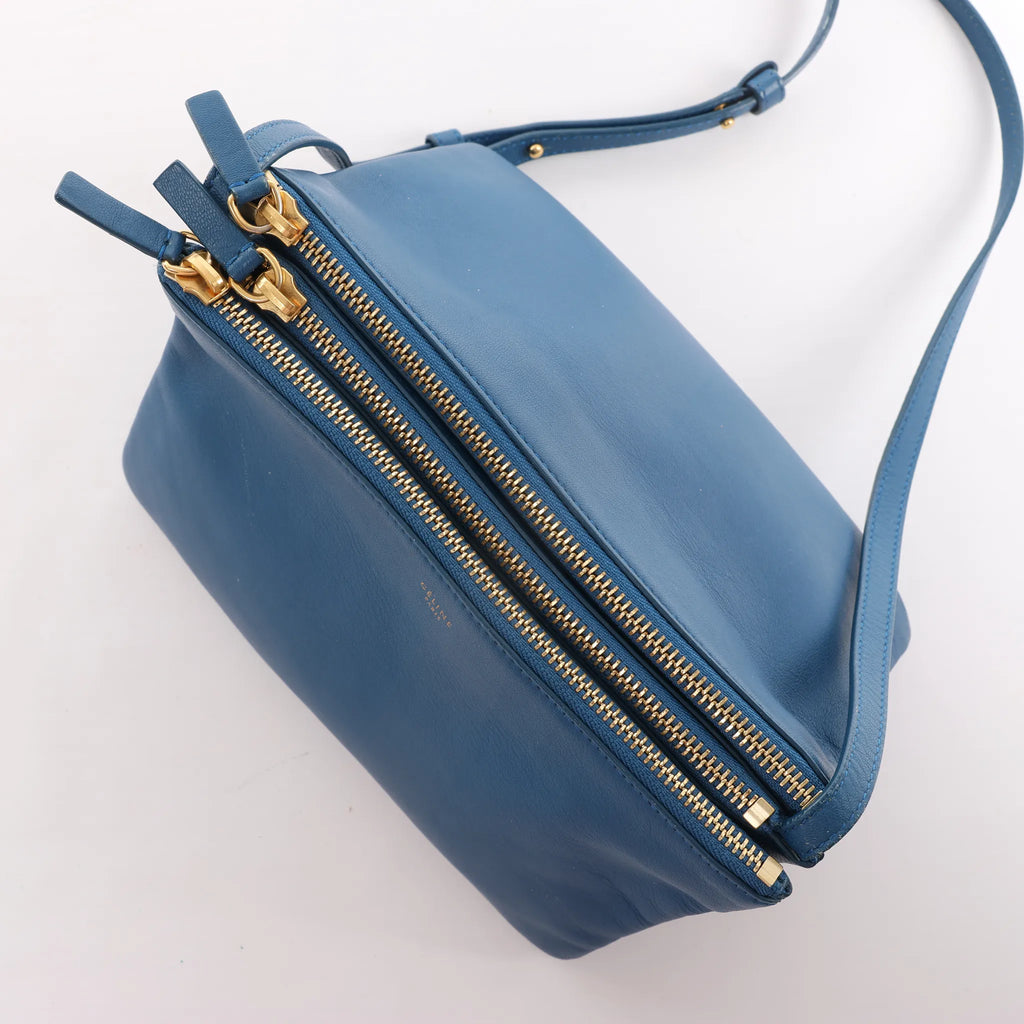 Celine Trio Small Leather Crossbody bag in Blue