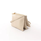 Celine Trio Large Leather Crossbody bag in Beige