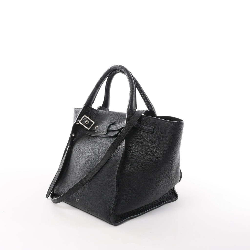 CELINE Big Bag Small Leather 2way Handbag in Black