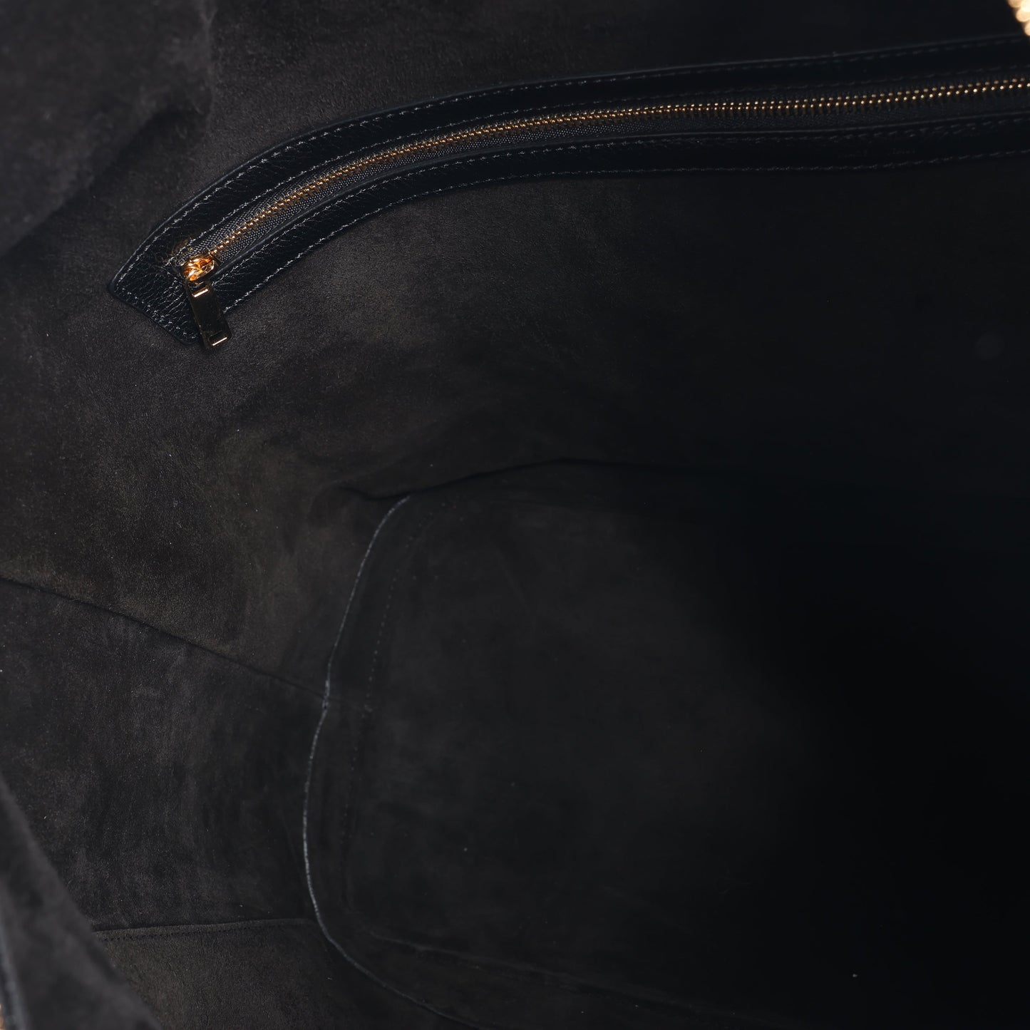 Sac à bandoulière double sens en cuir CELINE 6 Sith noir