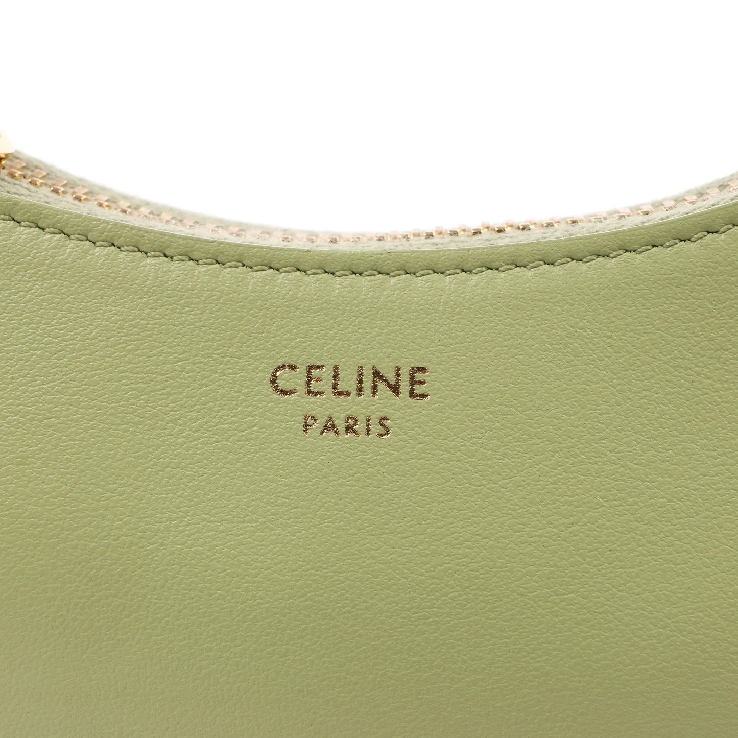 CELINE Ava Leather Shoulder Bag in Green