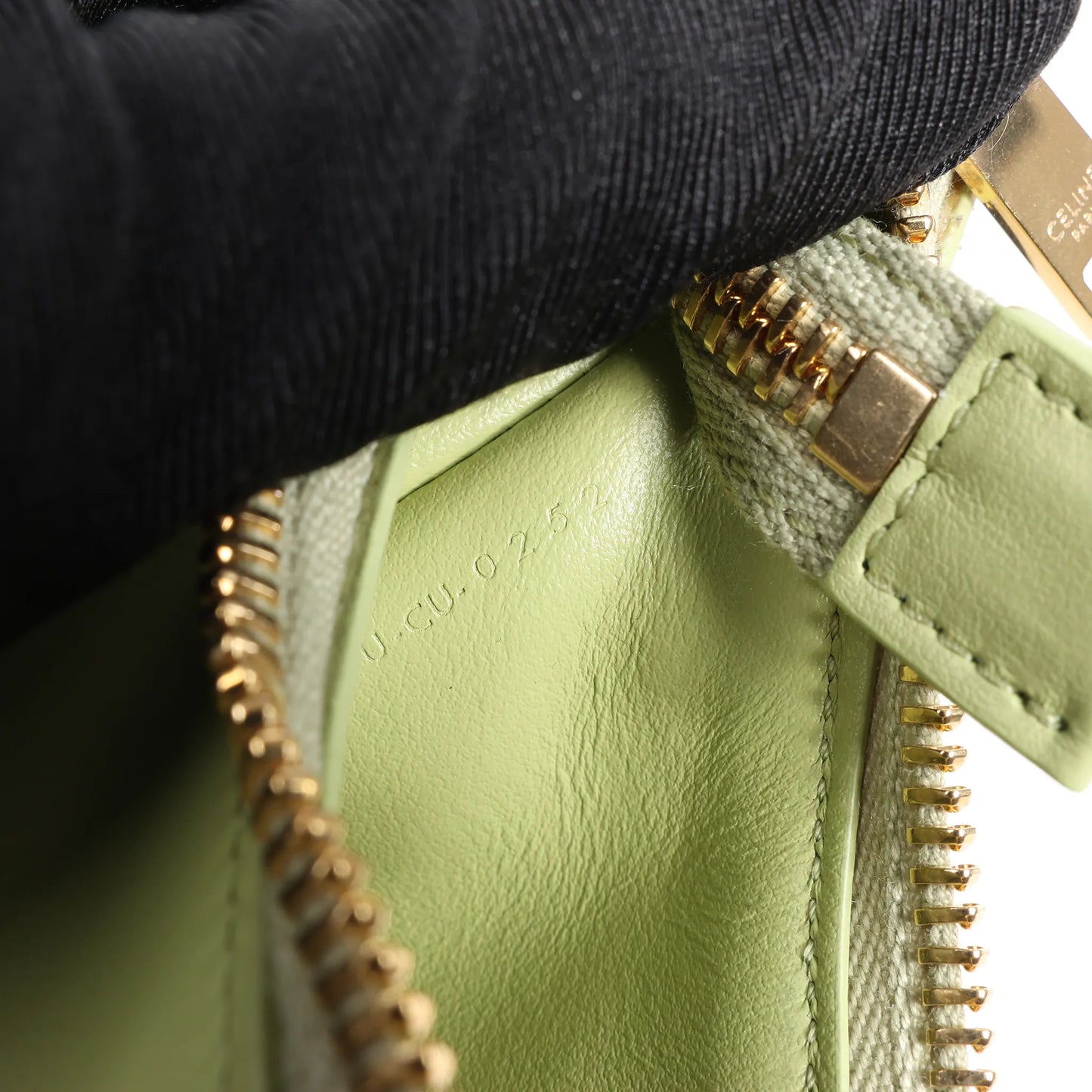 CELINE Ava Leather Shoulder Bag in Green