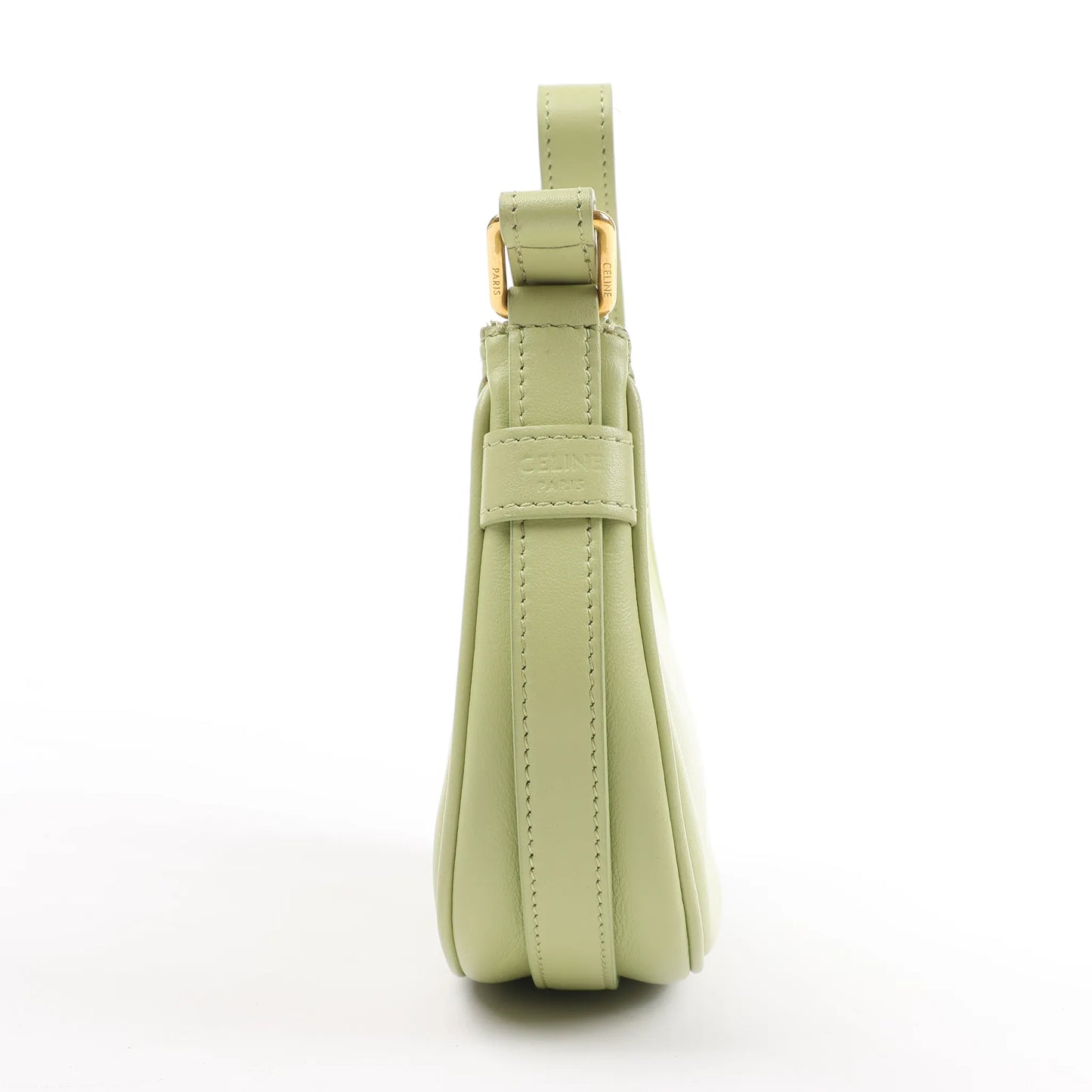 CELINE Ava Leather Shoulder Bag in Green