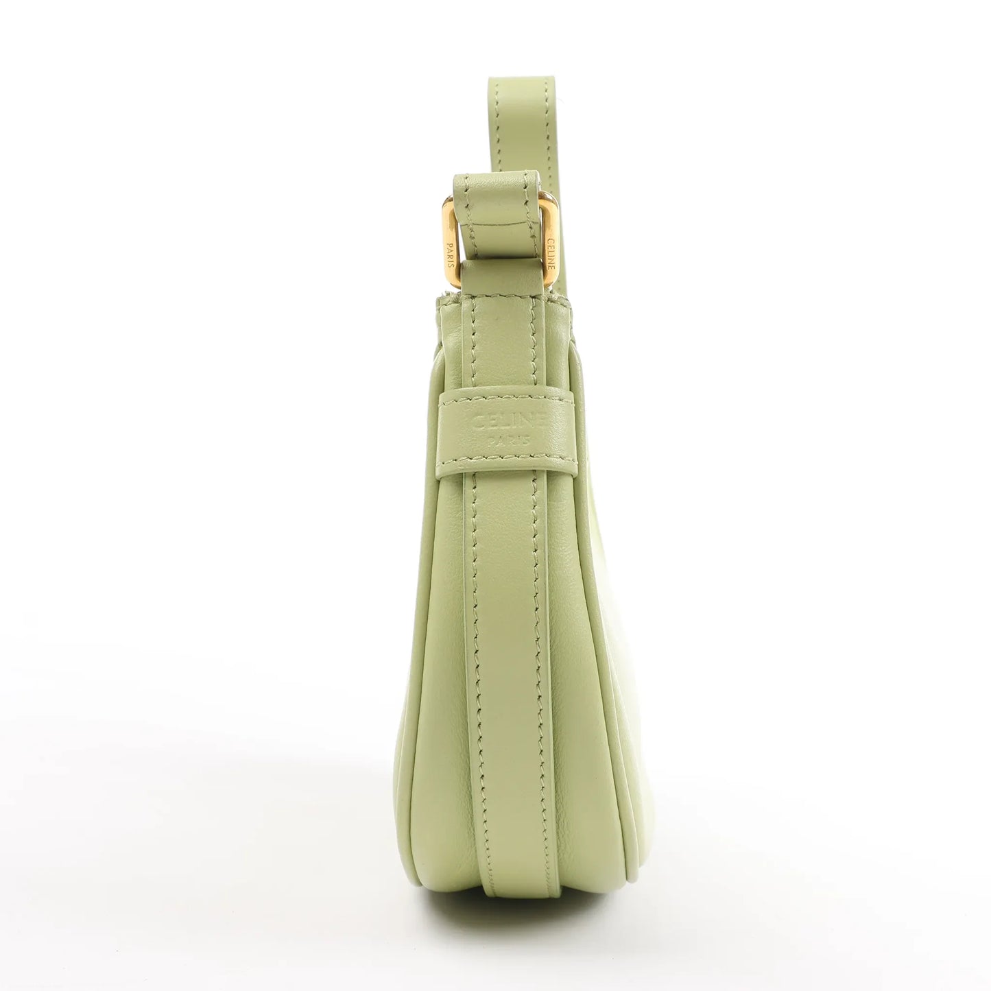 CELINE Ava Leather Shoulder Bag in Green