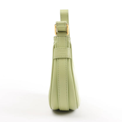 CELINE Ava Leather Shoulder Bag in Green