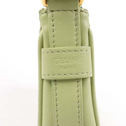 CELINE Ava Leather Shoulder Bag in Green