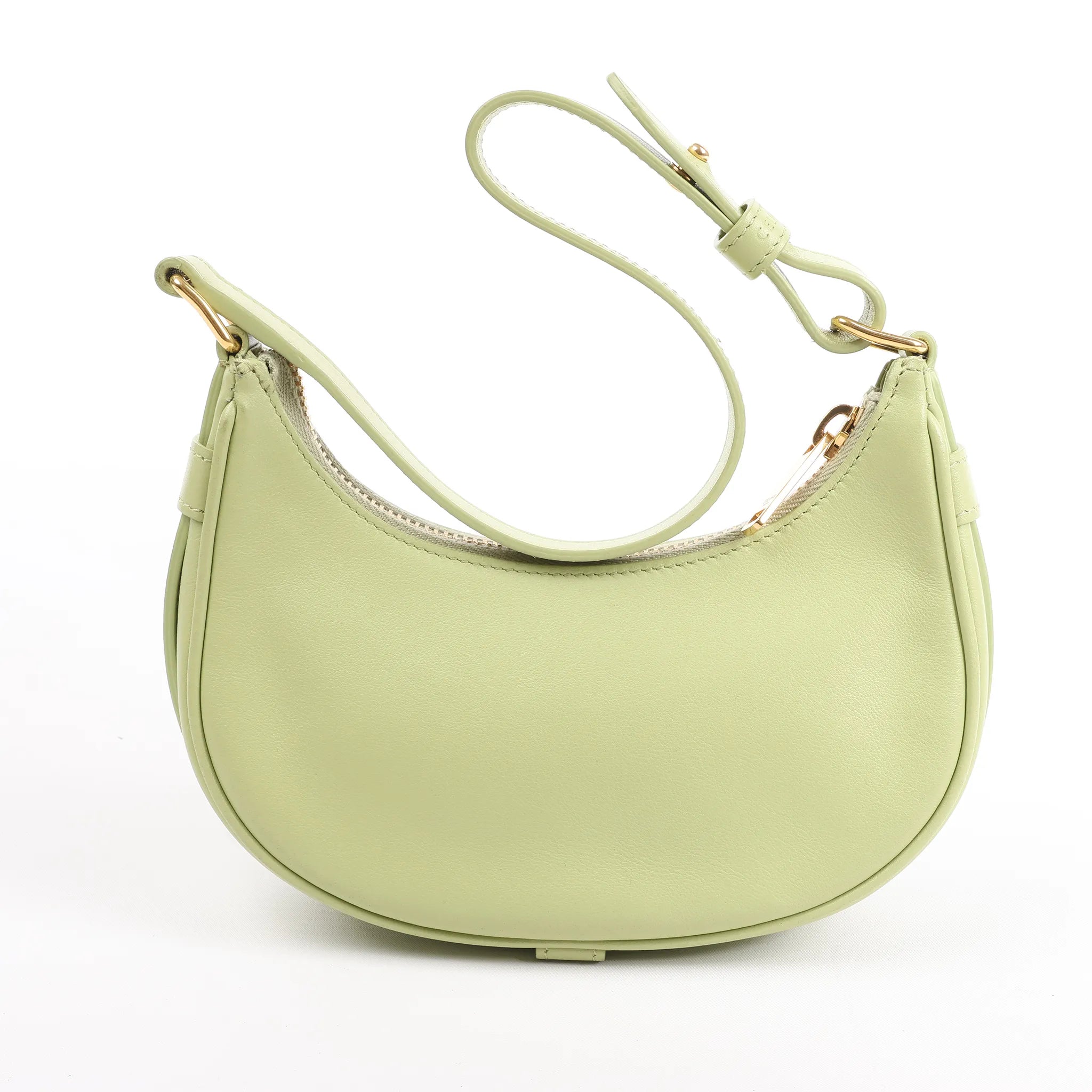 CELINE Ava Leather Shoulder Bag in Green