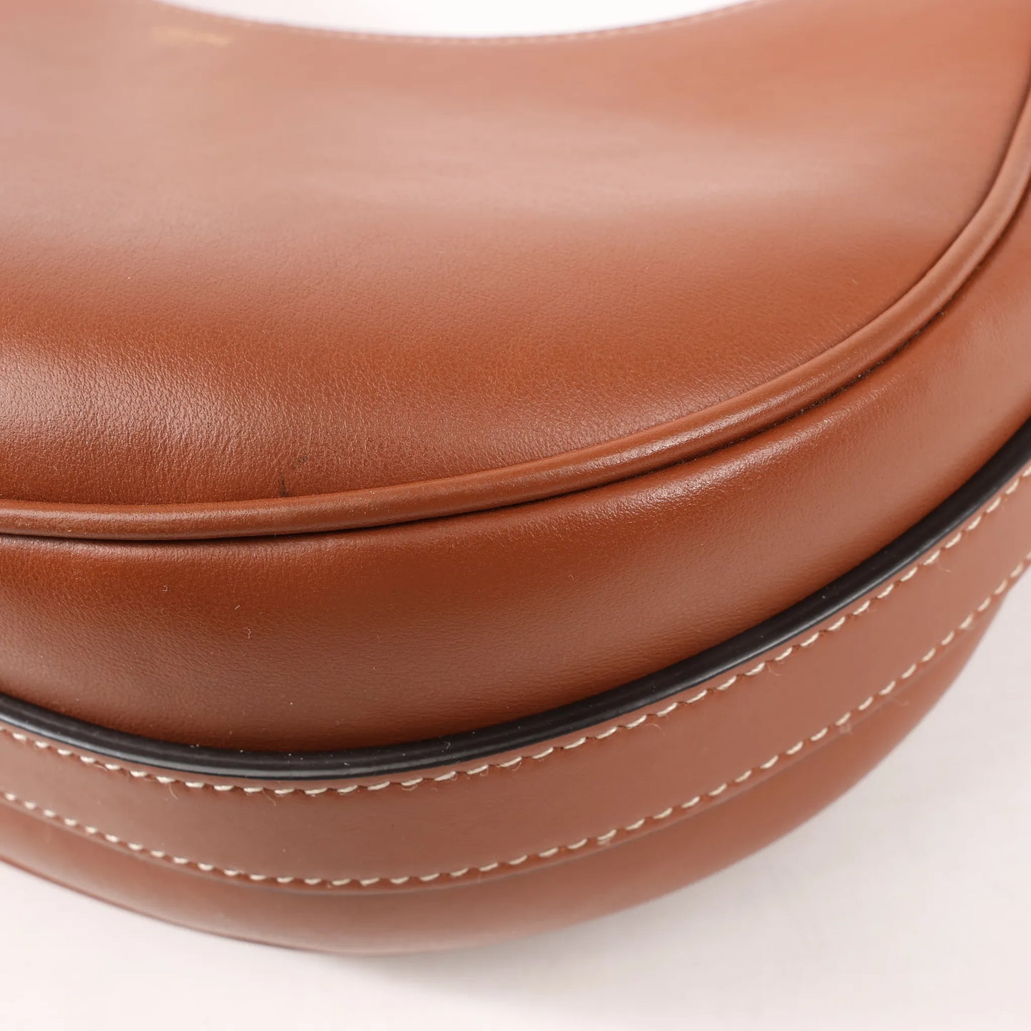 CELINE Ava Leather Shoulder Bag in Brown