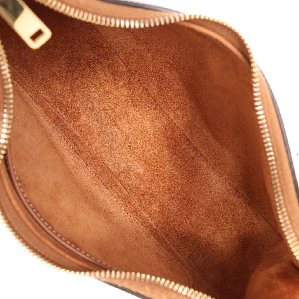 CELINE Ava Leather Shoulder Bag in Brown