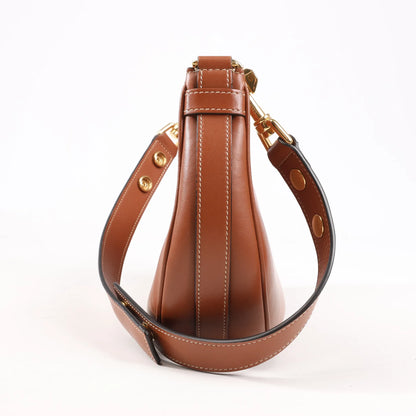 CELINE Ava Leather Shoulder Bag in Brown