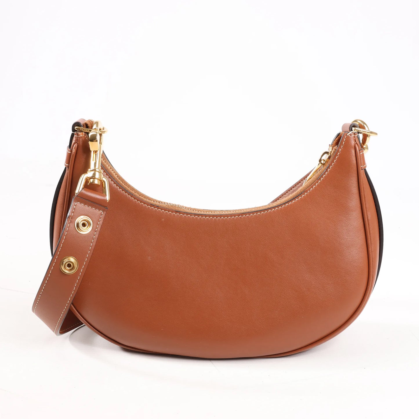 CELINE Ava Leather Shoulder Bag in Brown