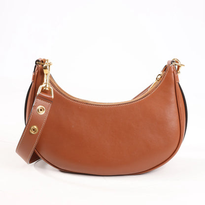 CELINE Ava Leather Shoulder Bag in Brown