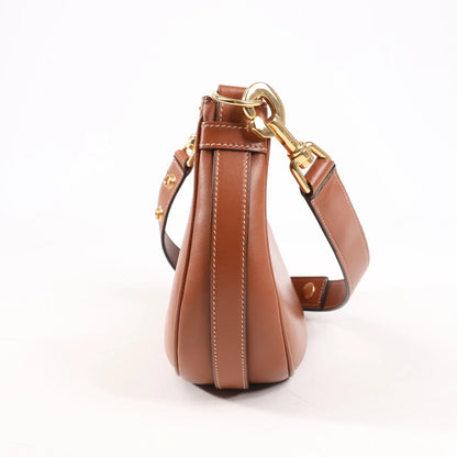 CELINE Ava Leather Shoulder Bag in Brown