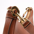 CELINE Ava Leather Shoulder Bag in Brown