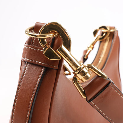 CELINE Ava Leather Shoulder Bag in Brown