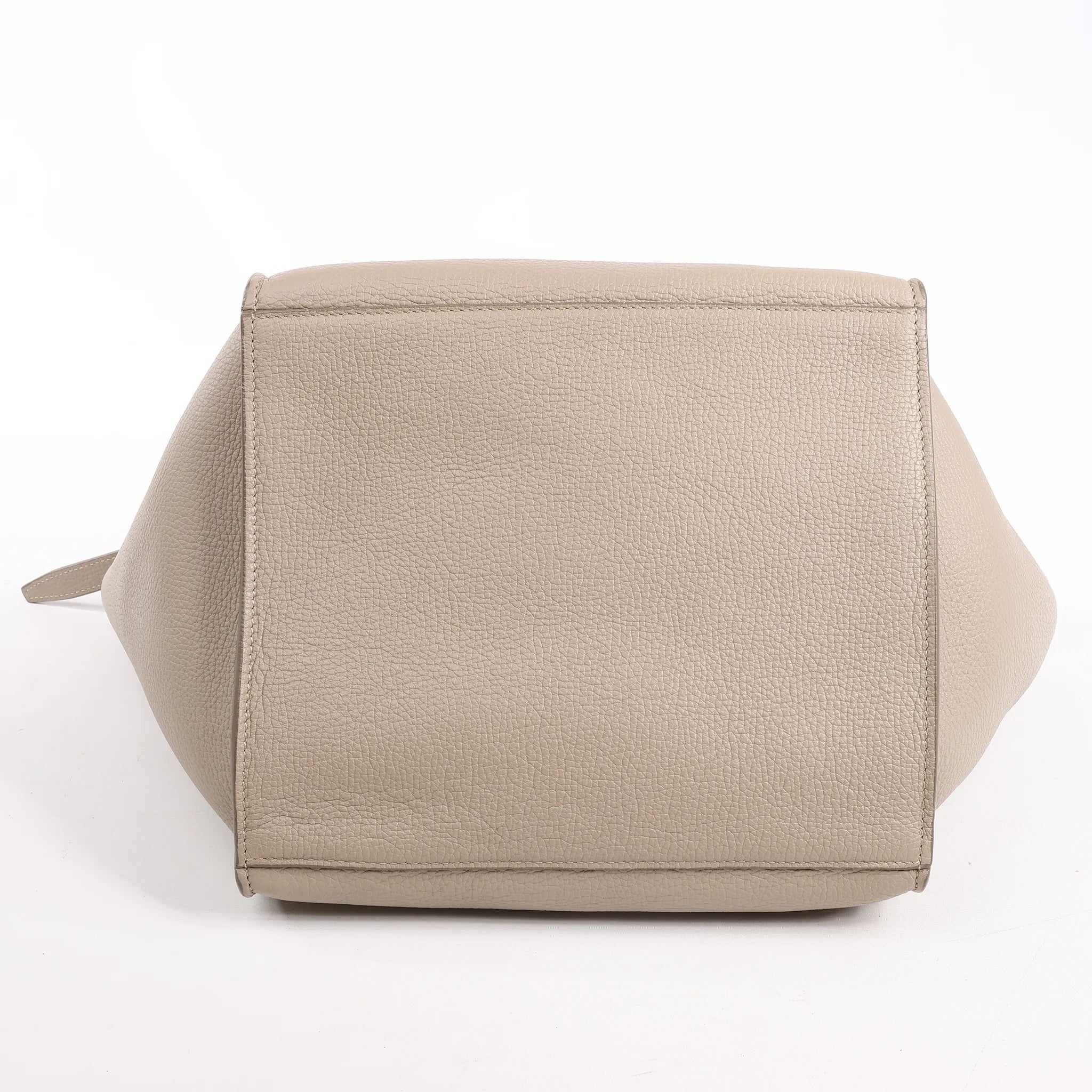 CELINE Big Bag Small Grained Leather 2way Handbag in Greige