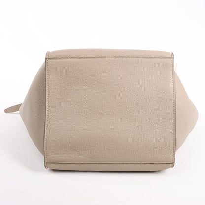 CELINE Big Bag Small Grained Leather 2way Handbag in Greige