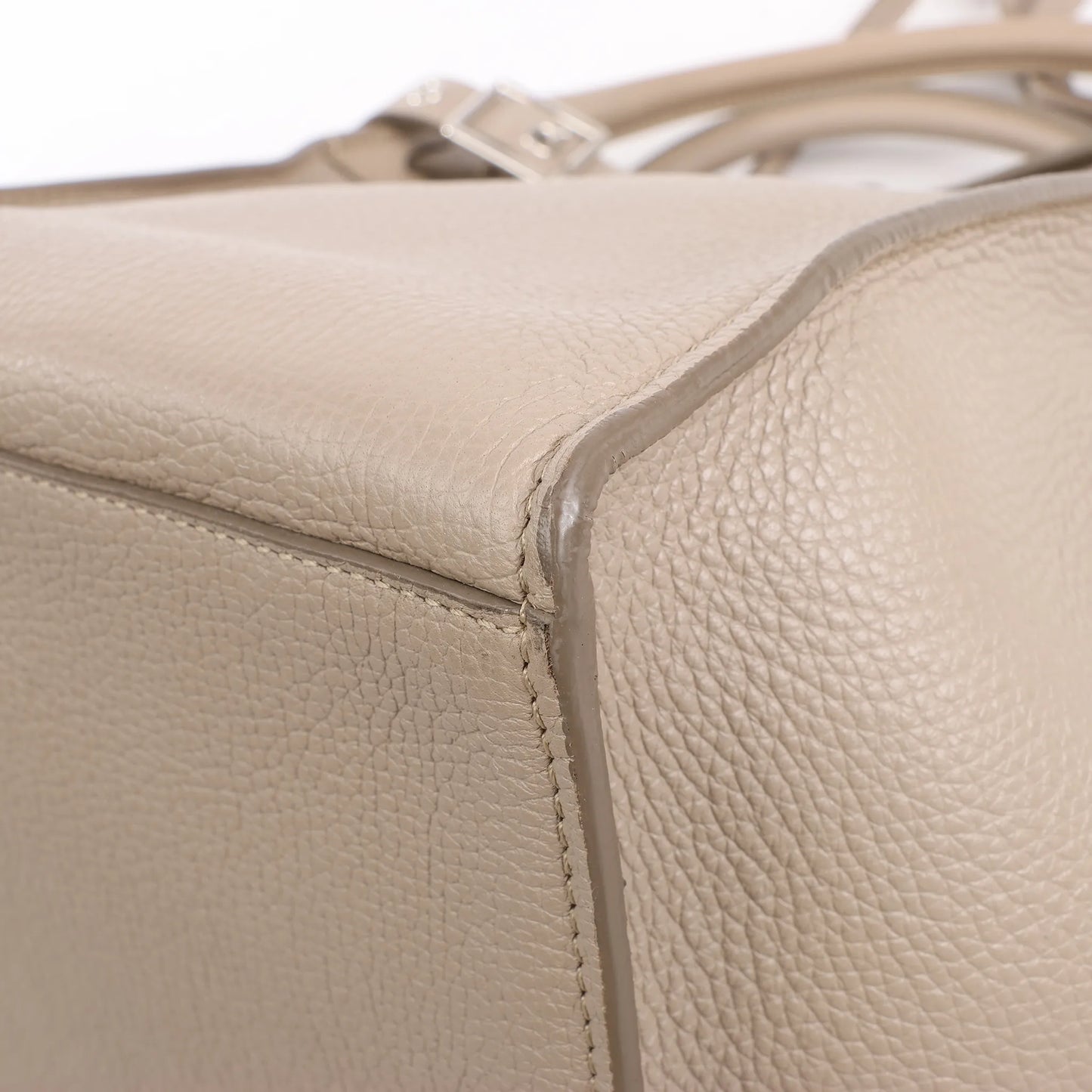 CELINE Big Bag Small Grained Leather 2way Handbag in Greige