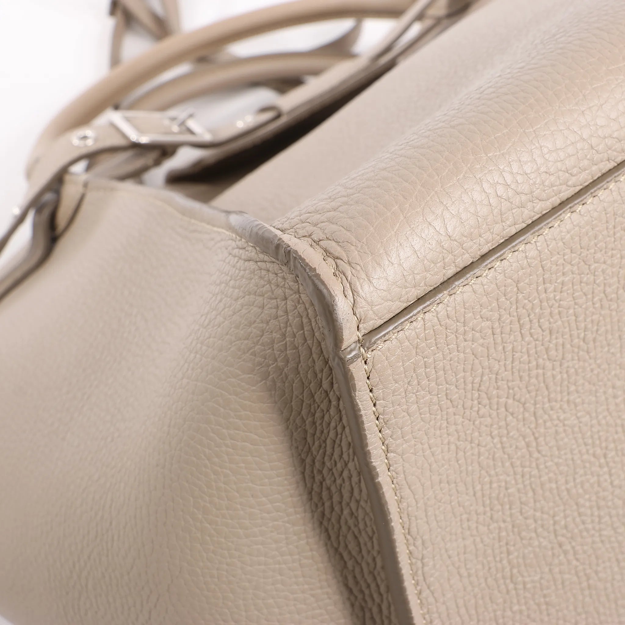 CELINE Big Bag Small Grained Leather 2way Handbag in Greige