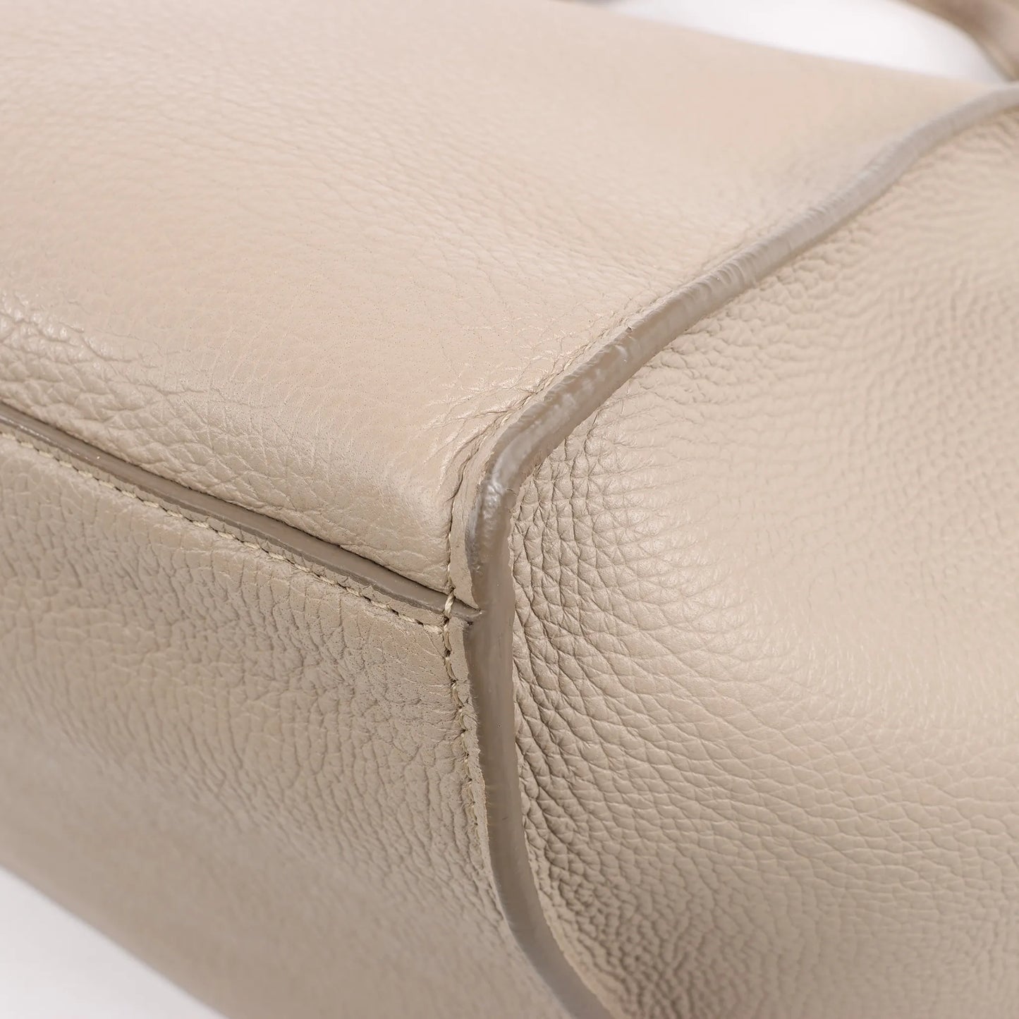 CELINE Big Bag Small Grained Leather 2way Handbag in Greige