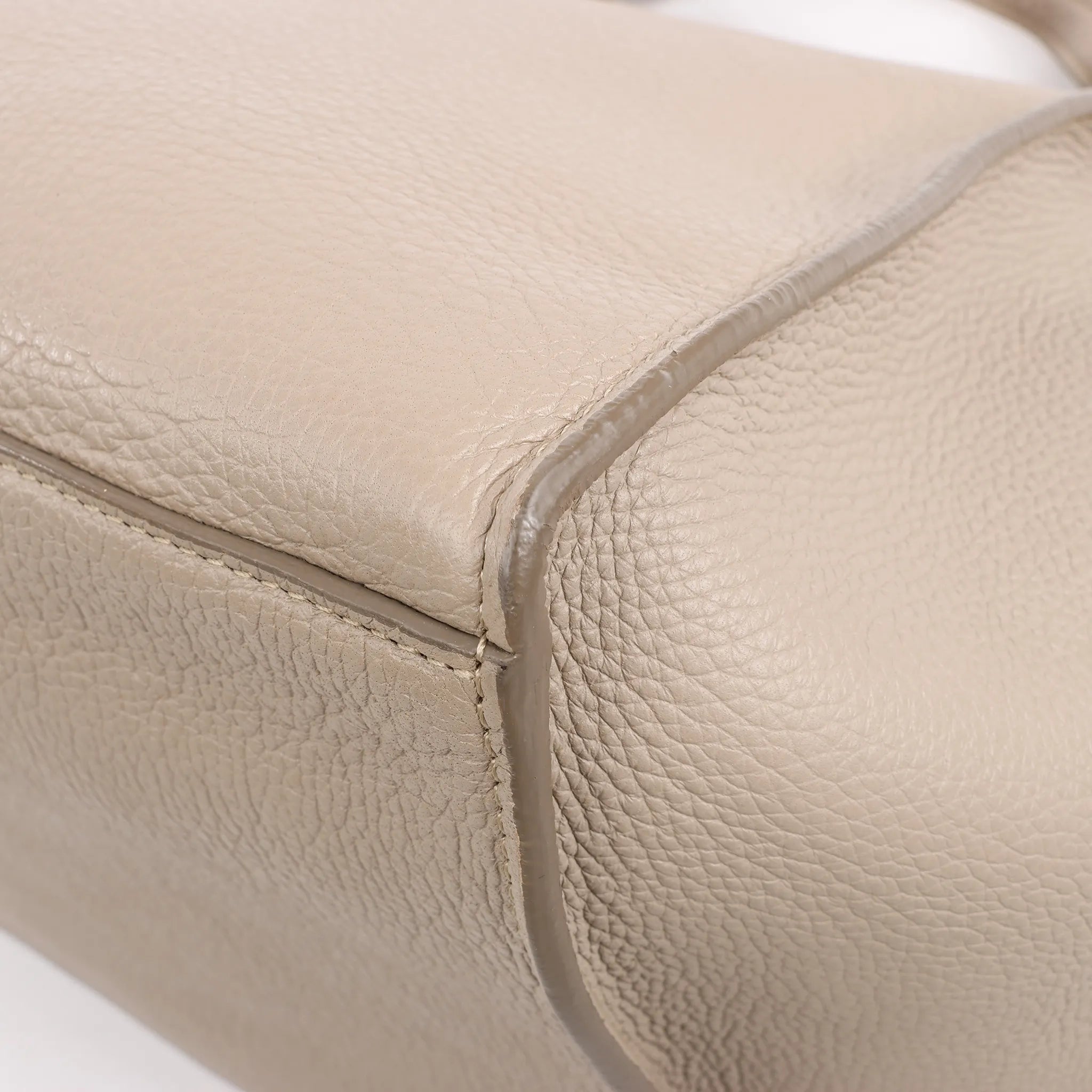 CELINE Big Bag Small Grained Leather 2way Handbag in Greige