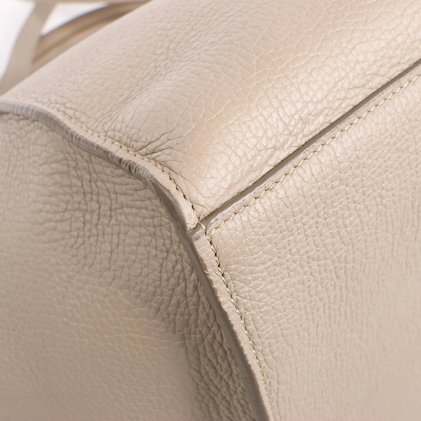 CELINE Big Bag Small Grained Leather 2way Handbag in Greige