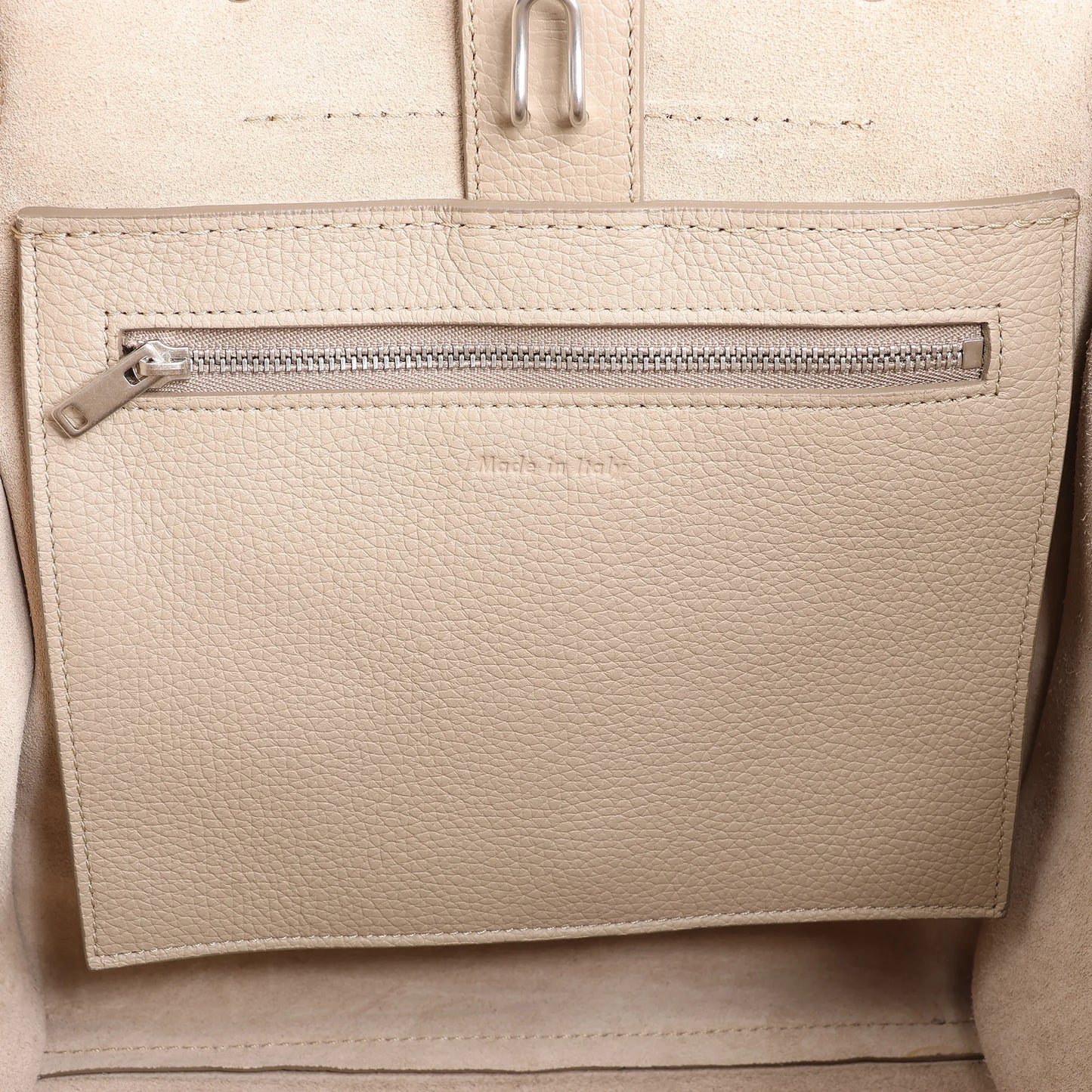 CELINE Big Bag Small Grained Leather 2way Handbag in Greige