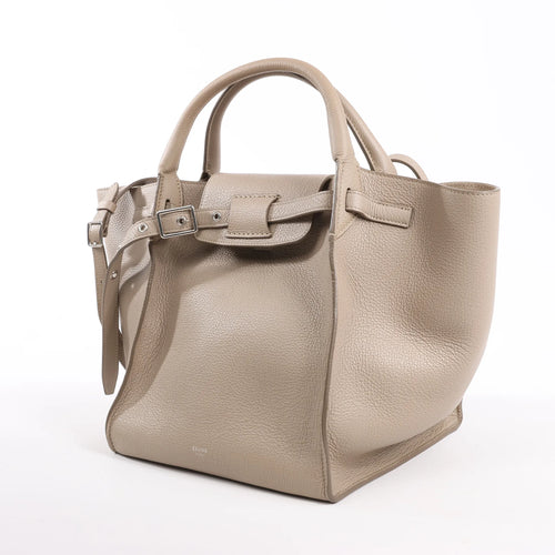 Bolso pequeño CELINE Big Bag de piel granulada de dos vías en color grisáceo