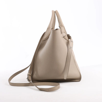 CELINE Big Bag Small Grained Leather 2way Handbag in Greige