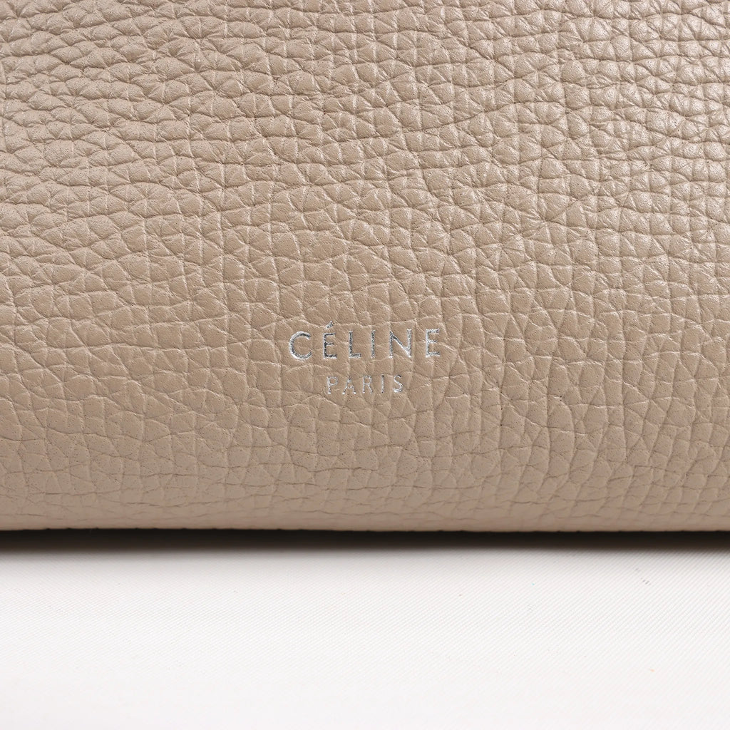 CELINE Big Bag Small Grained Leather 2way Handbag in Greige