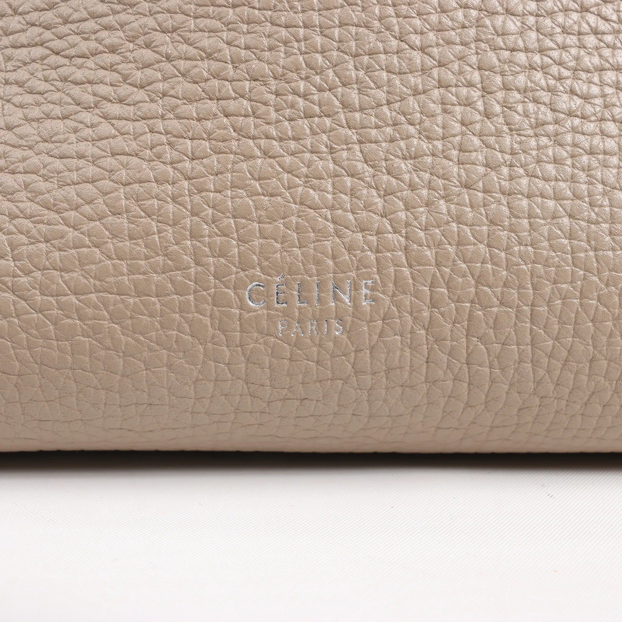 CELINE Big Bag Small Grained Leather 2way Handbag in Greige
