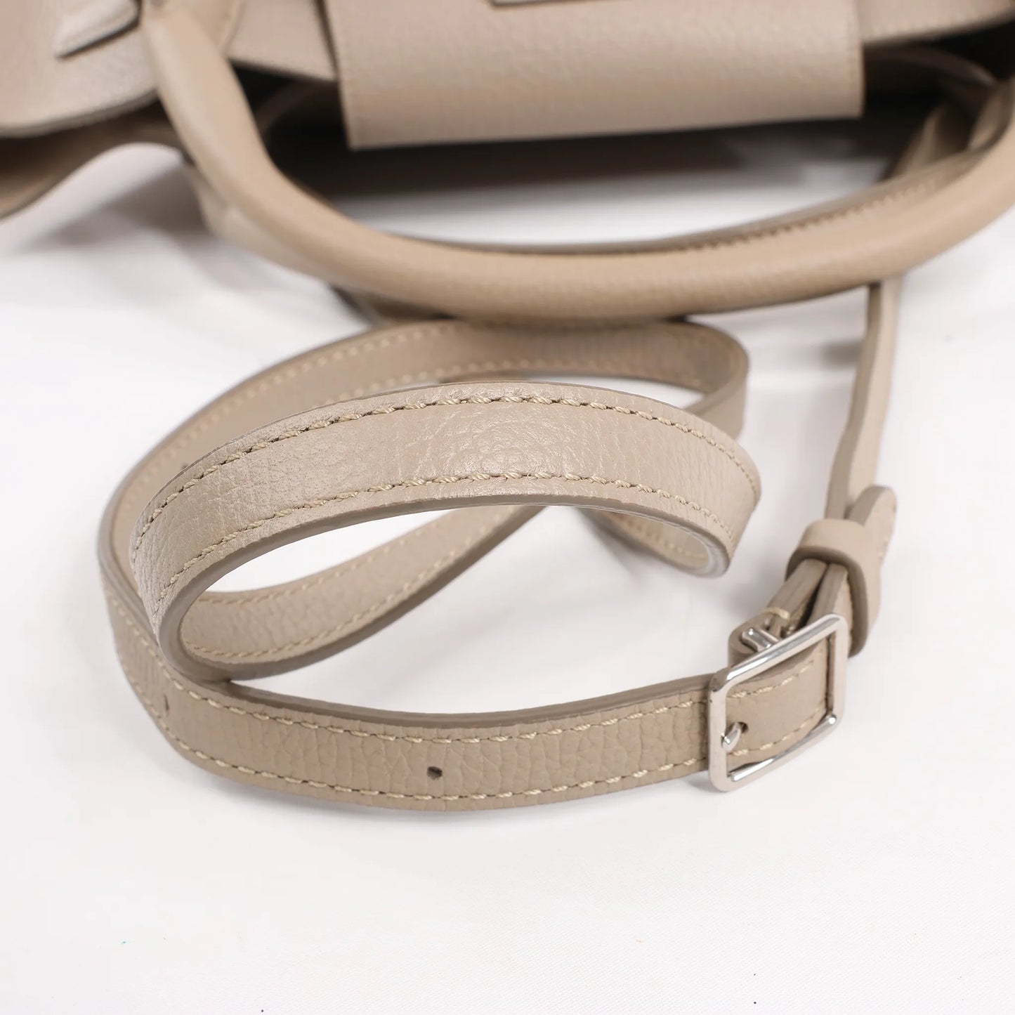 CELINE Big Bag Small Grained Leather 2way Handbag in Greige