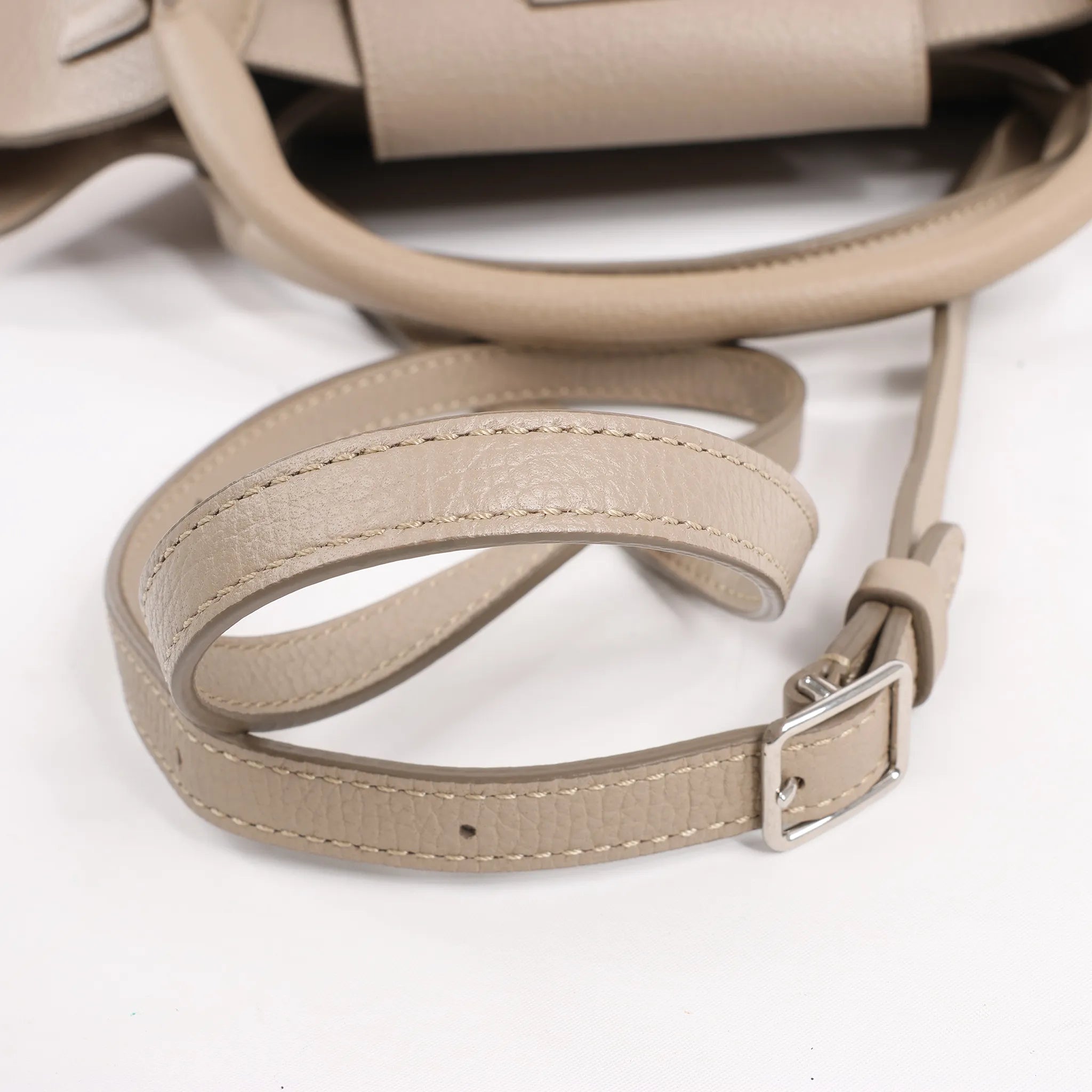 CELINE Big Bag Small Grained Leather 2way Handbag in Greige