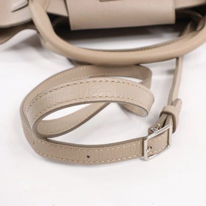 CELINE Big Bag Small Grained Leather 2way Handbag in Greige