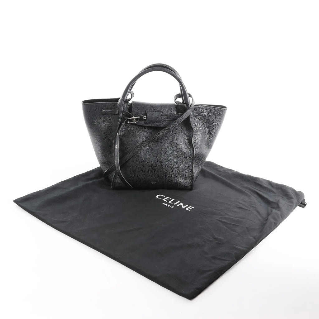CELINE Big Bag Small Leather 2way Handbag in Black