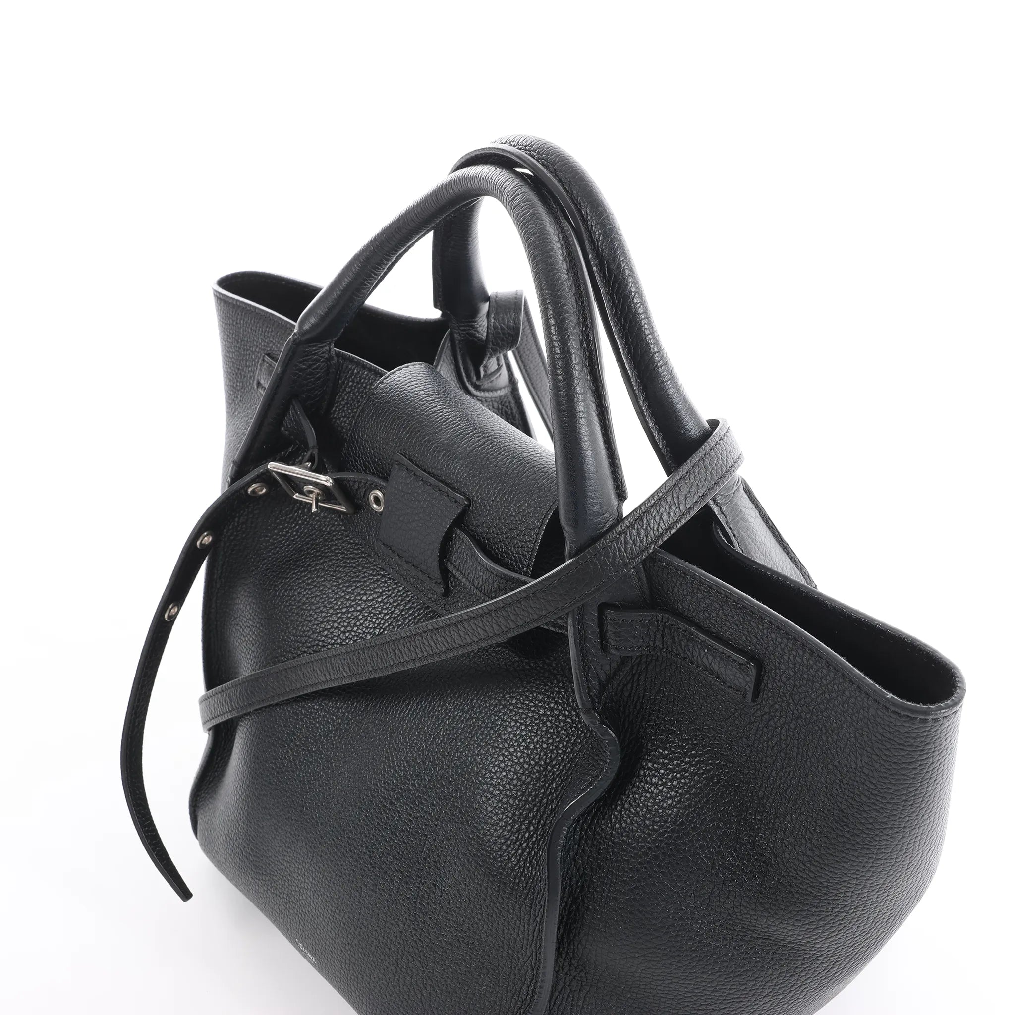 CELINE Big Bag Small Leather 2way Handbag in Black