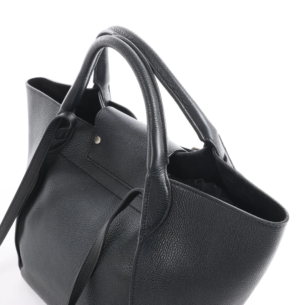 CELINE Big Bag Small Leather 2way Handbag in Black