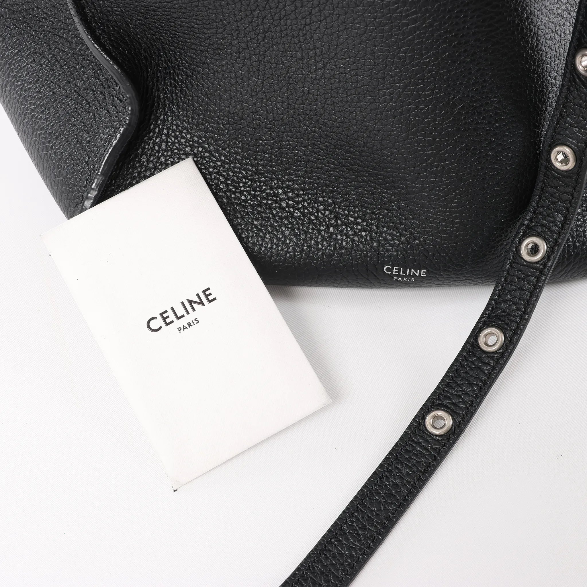CELINE Big Bag Small Leather 2way Handbag in Black