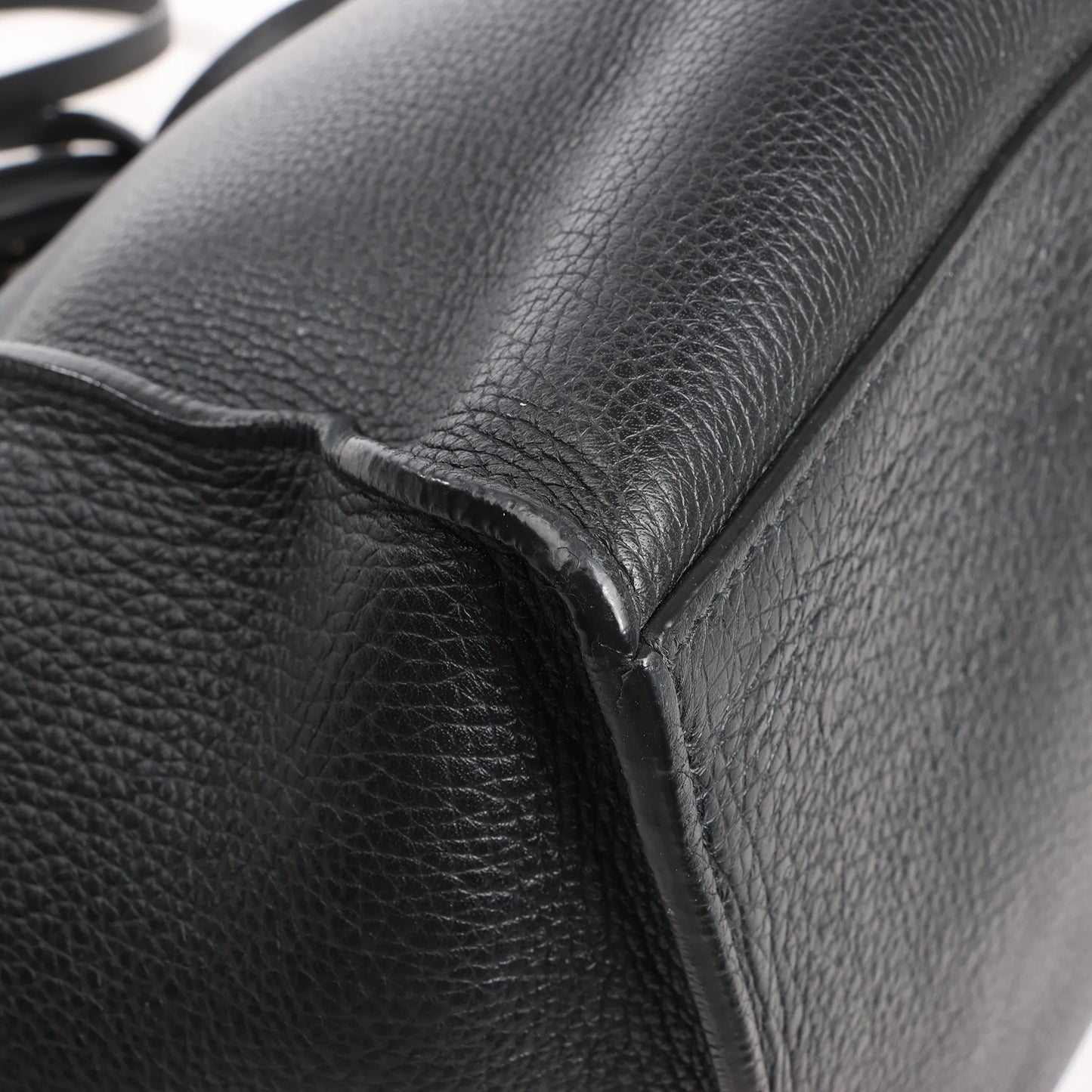 CELINE Big Bag Small Grained Leather 2way Handbag in Black