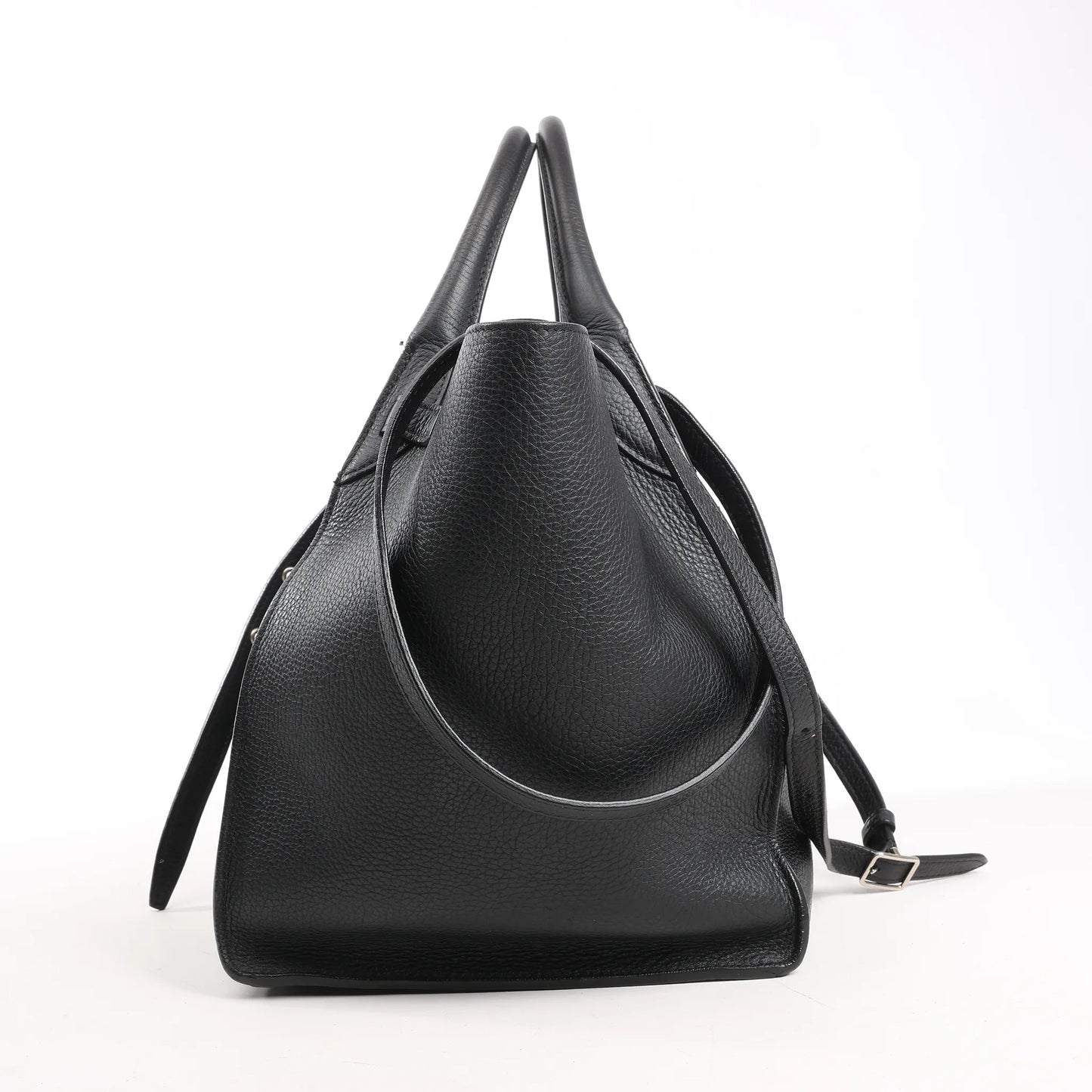 CELINE Big Bag Small Grained Leather 2way Handbag in Black