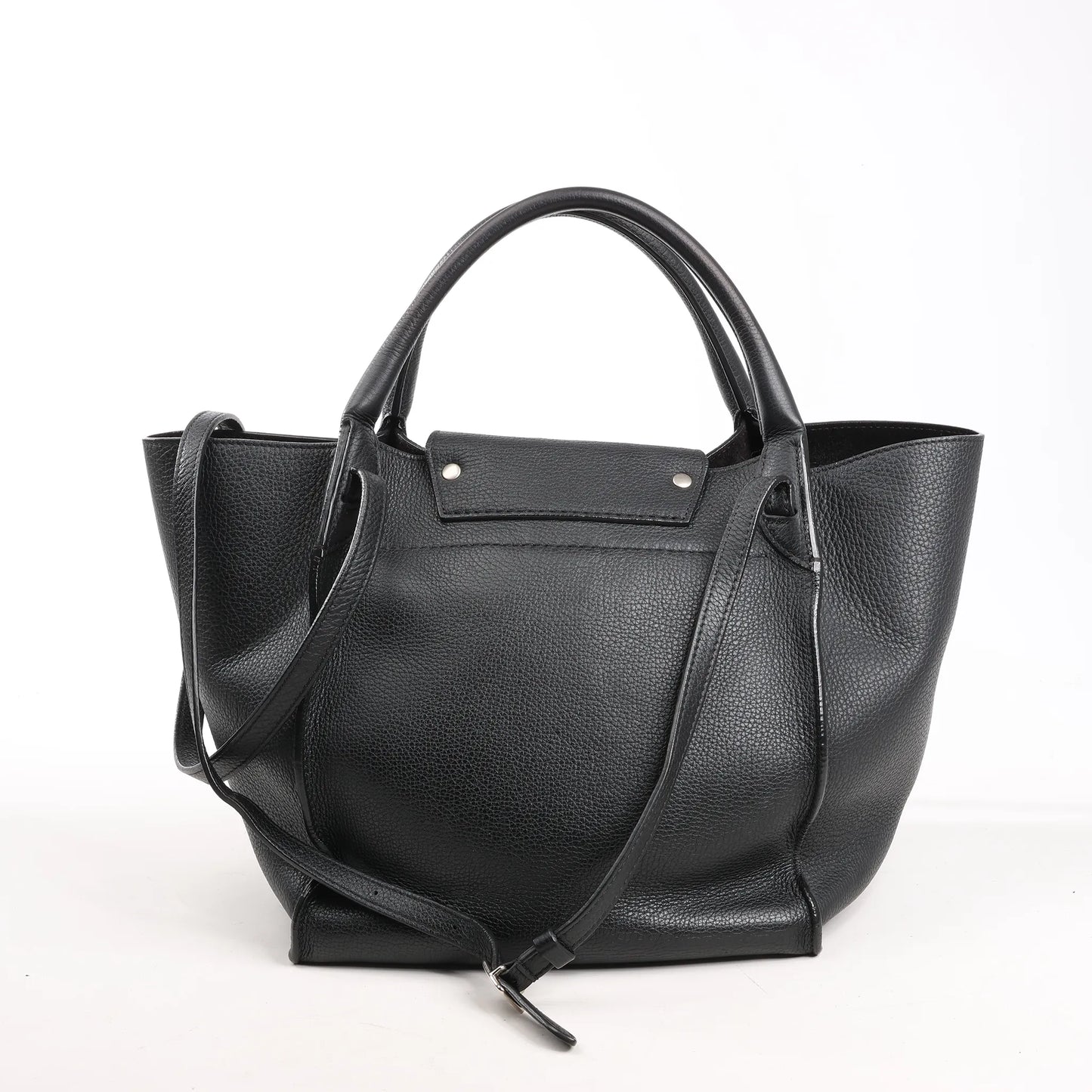 CELINE Big Bag Small Grained Leather 2way Handbag in Black