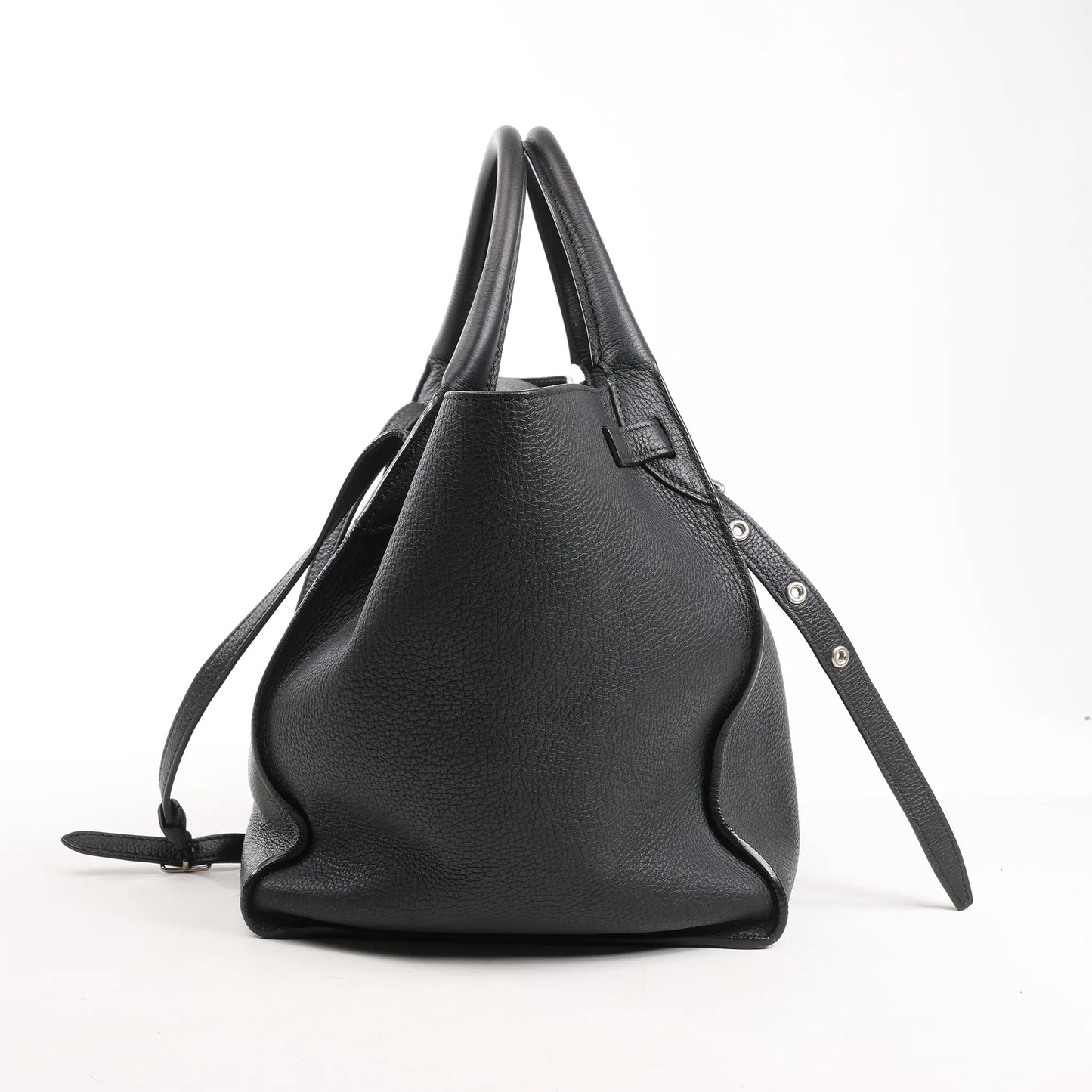 CELINE Big Bag Small Grained Leather 2way Handbag in Black